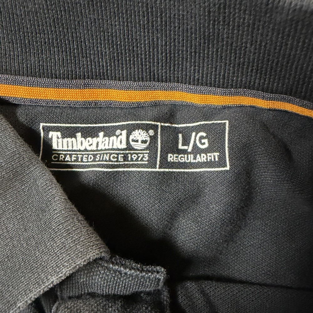 TIMBERLAND Men's BLACK Regular Fit Large Logo Polo Shirt - Picture 3 of 7